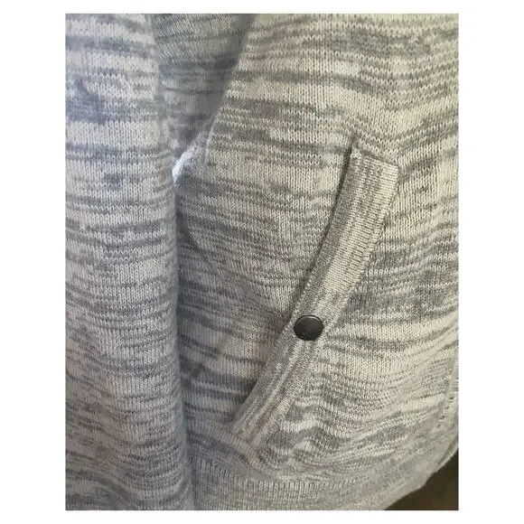 Calvin Klein Sz L Full zip snap pckt LS Txtrd Heather Gray - Picture 4 of 4